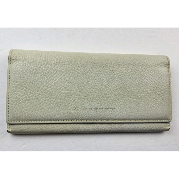 Burberry Pebbled Leather Snap Full Size Long Wallet
